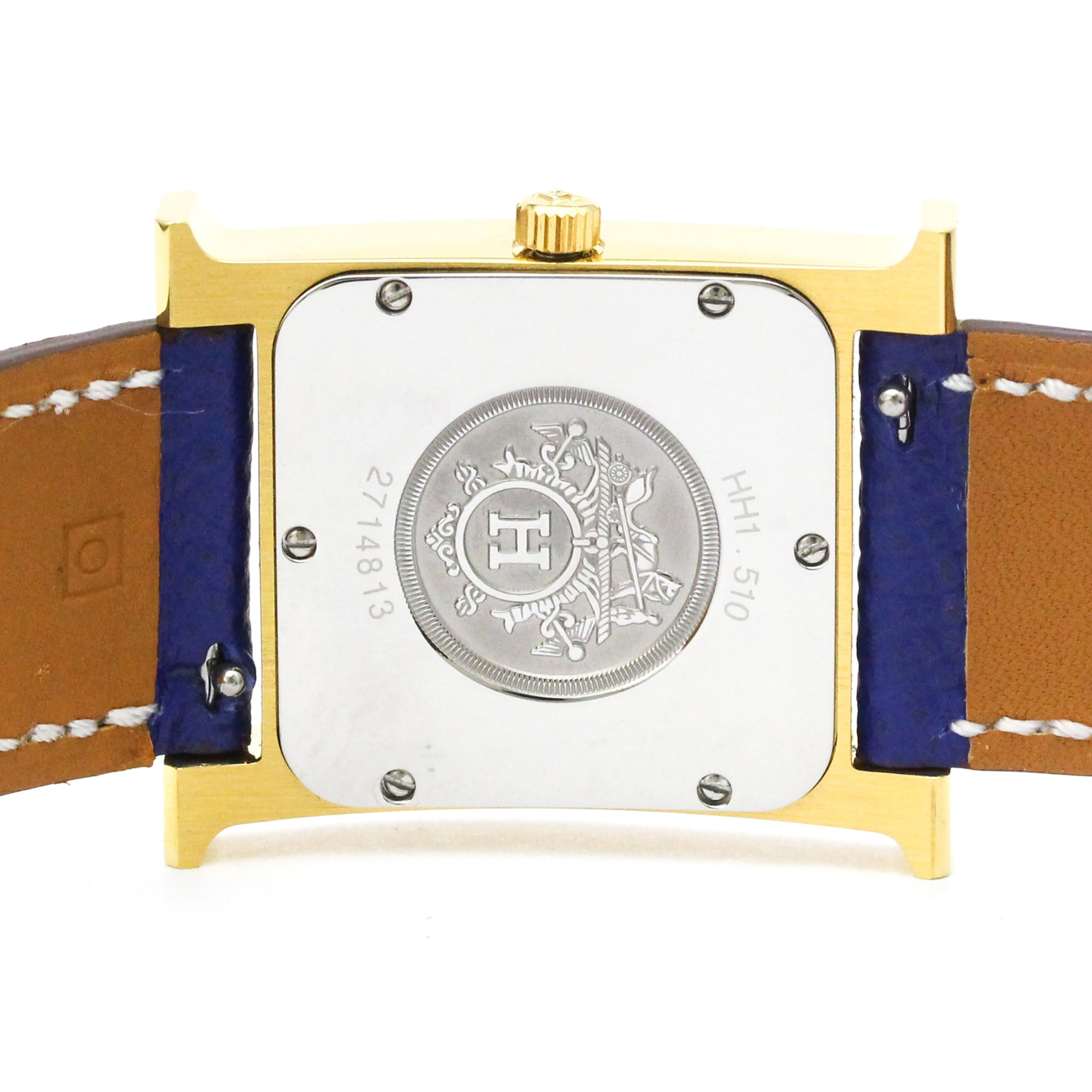 Hermes Heure H Quartz Stainless Steel And Leather Watch (Pre-Owned)