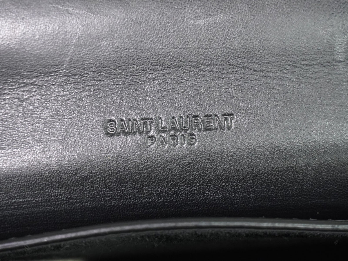 Saint Laurent Kaia Leather Black Leather Shoulder Bag Bag (Pre-Owned)