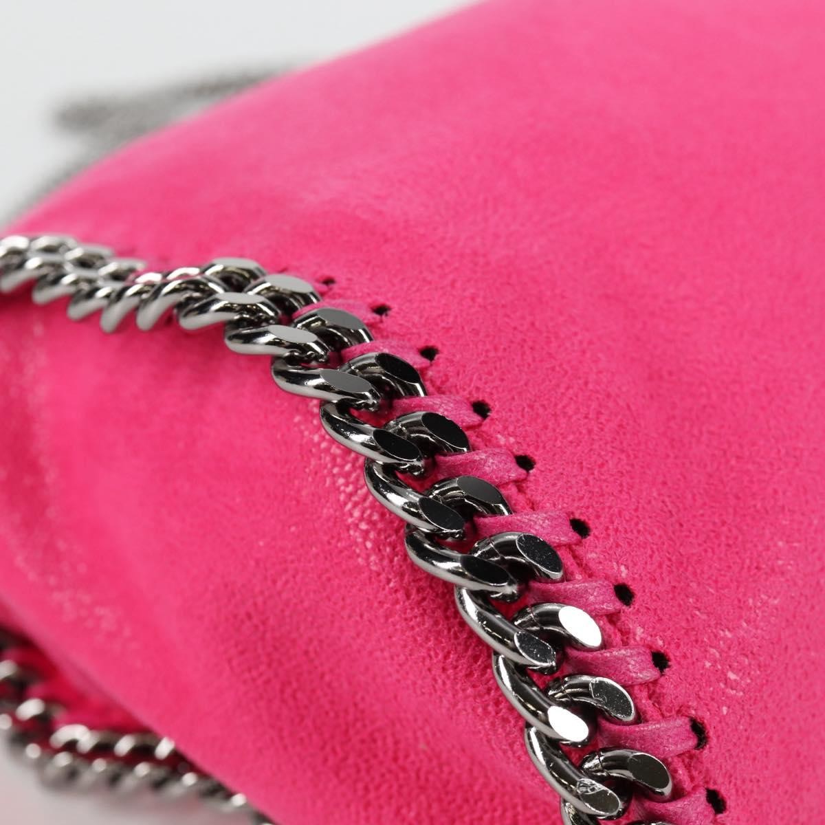 Stella Mccartney Falabella Fold Over Suede Pink Suede Shoulder Bag Bag (Pre-Owned)