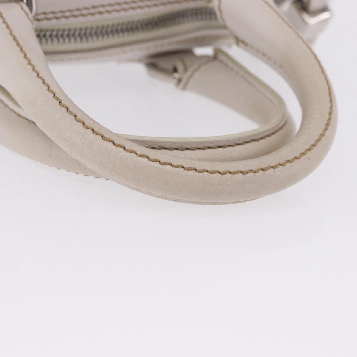 Chanel Lax Tassel Pebbled Leather White Leather Handbag (Pre-Owned)
