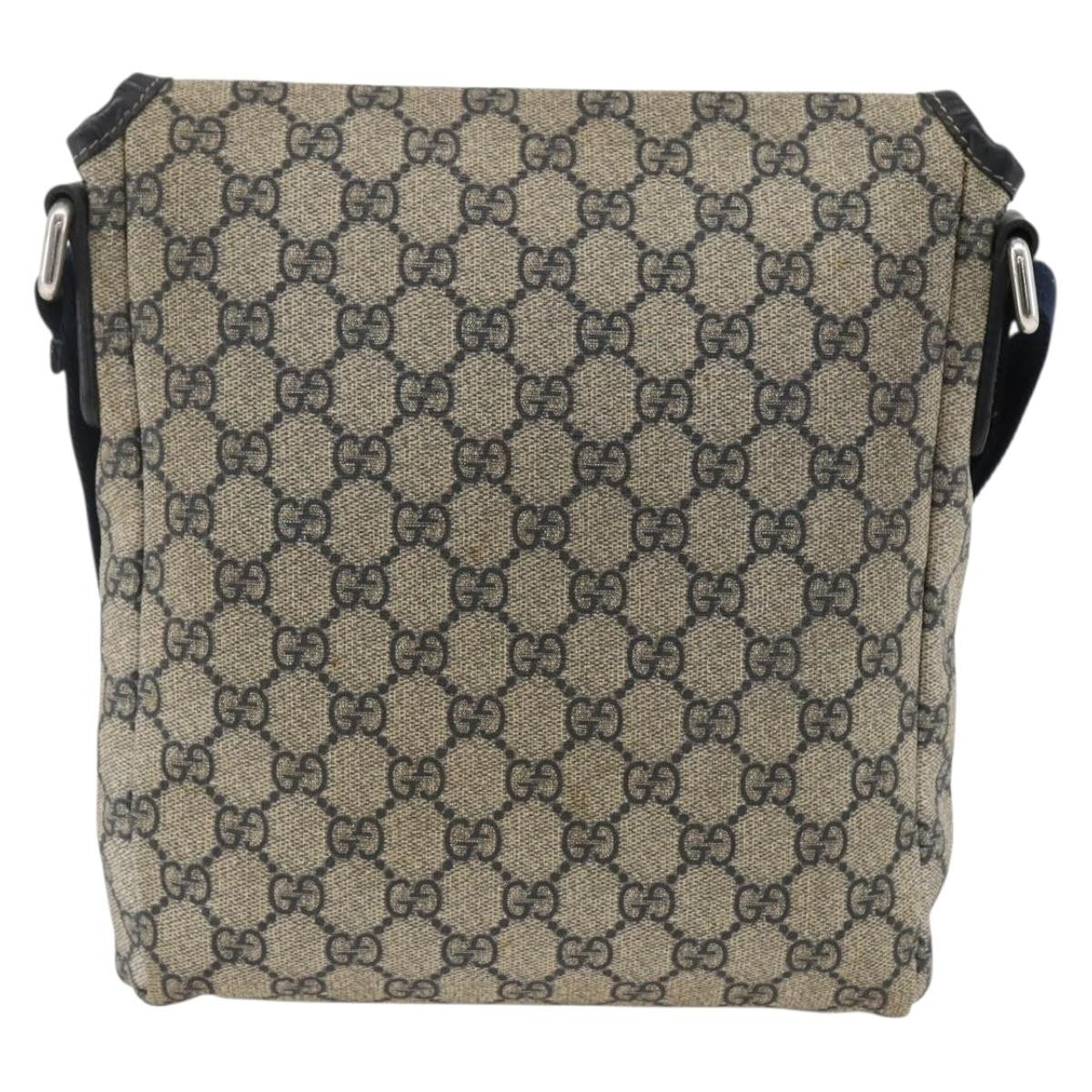 Gucci Flap Messenger Gg Coated Canvas Navy Canvas Shoulder Bag Bag (Pre-Owned)