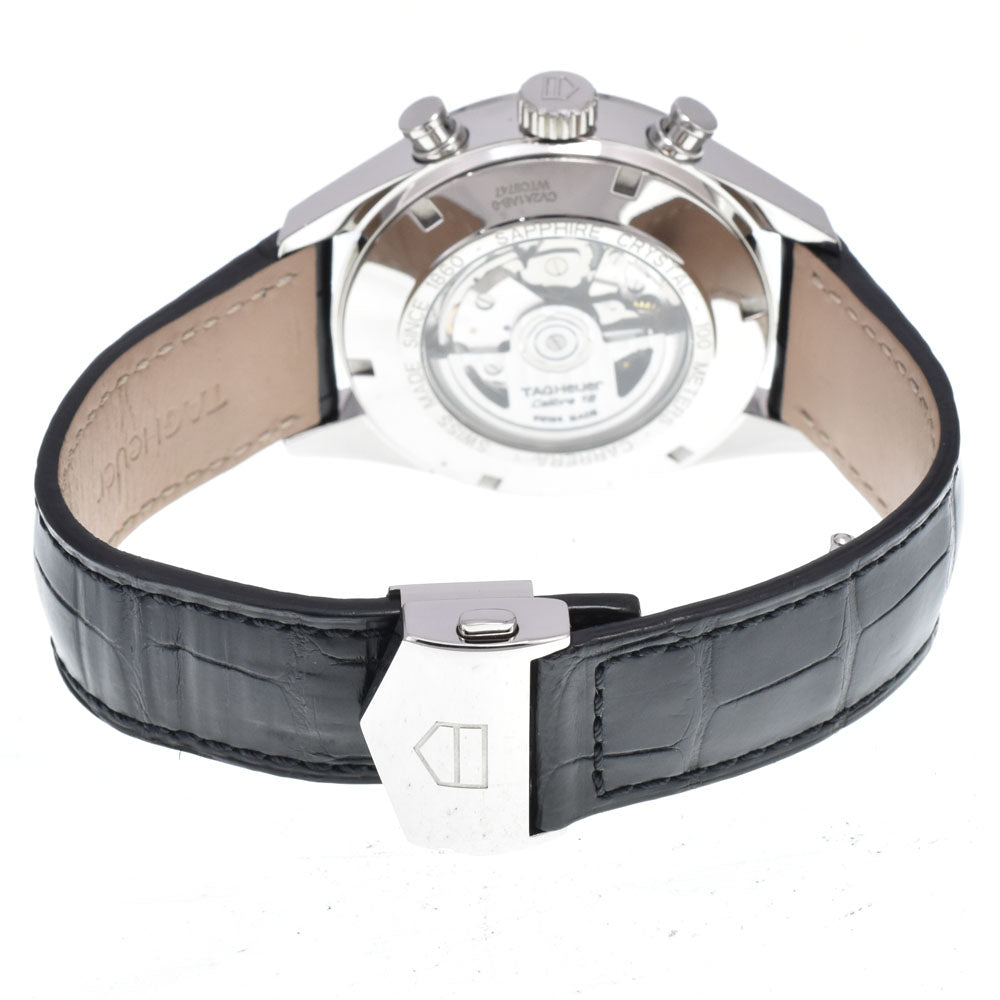 Tag Heuer Carrera Caliber 16 Chronograph Date Automatic Stainless Steel With Leather Watch (Pre-Owned)