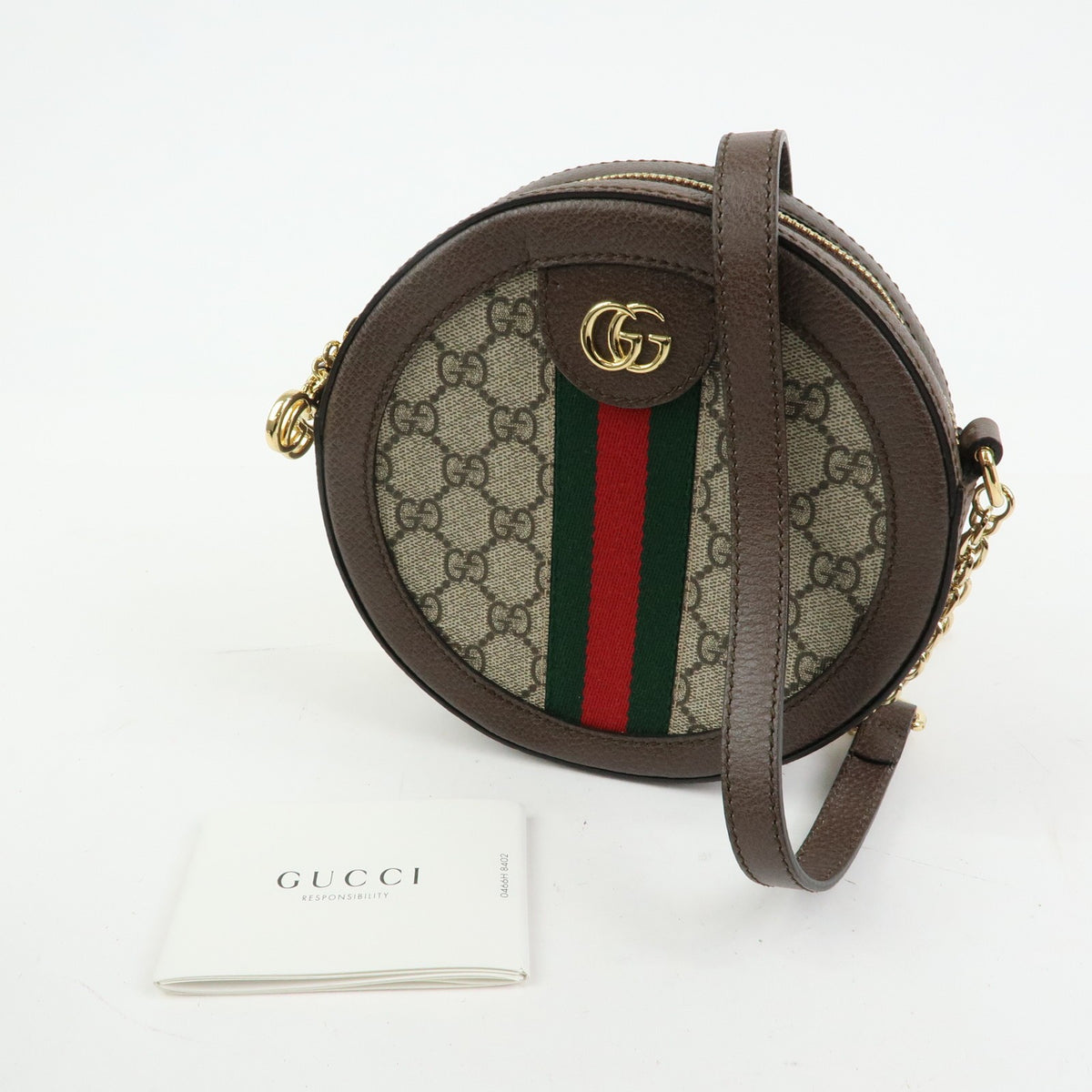 Gucci Ophidia Round Gg Coated Canvas Beige Canvas Shoulder Bag Bag (Pre-Owned)