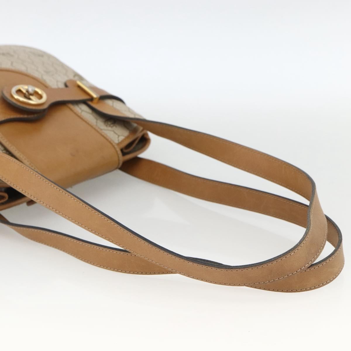 Christian Dior Vintage Honeycomb Canvas And Leather Beige Canvas Shoulder Bag Bag (Pre-Owned)