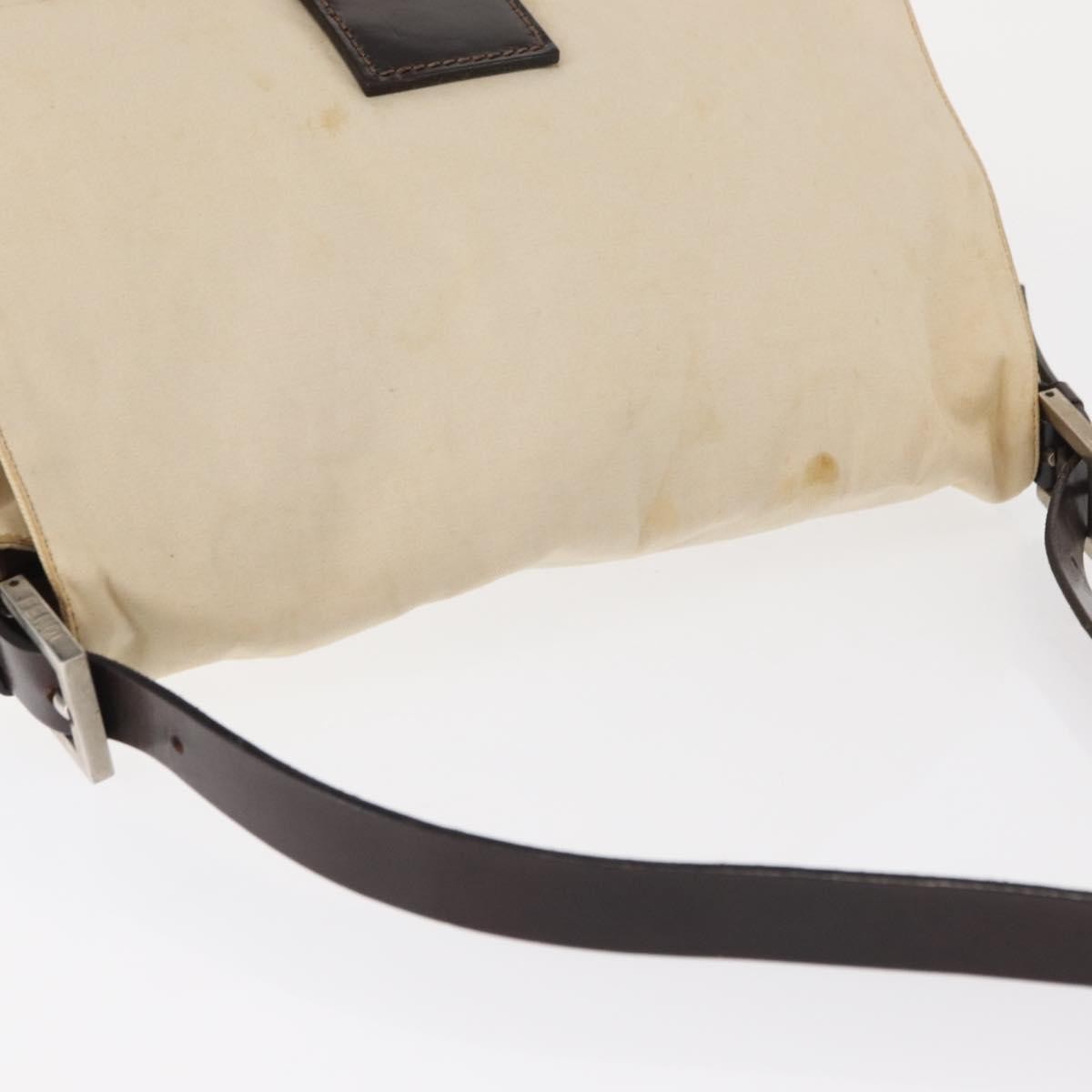Fendi Fendi Mamma Baguette Monogram Beige Canvas Handbag (Pre-Owned)