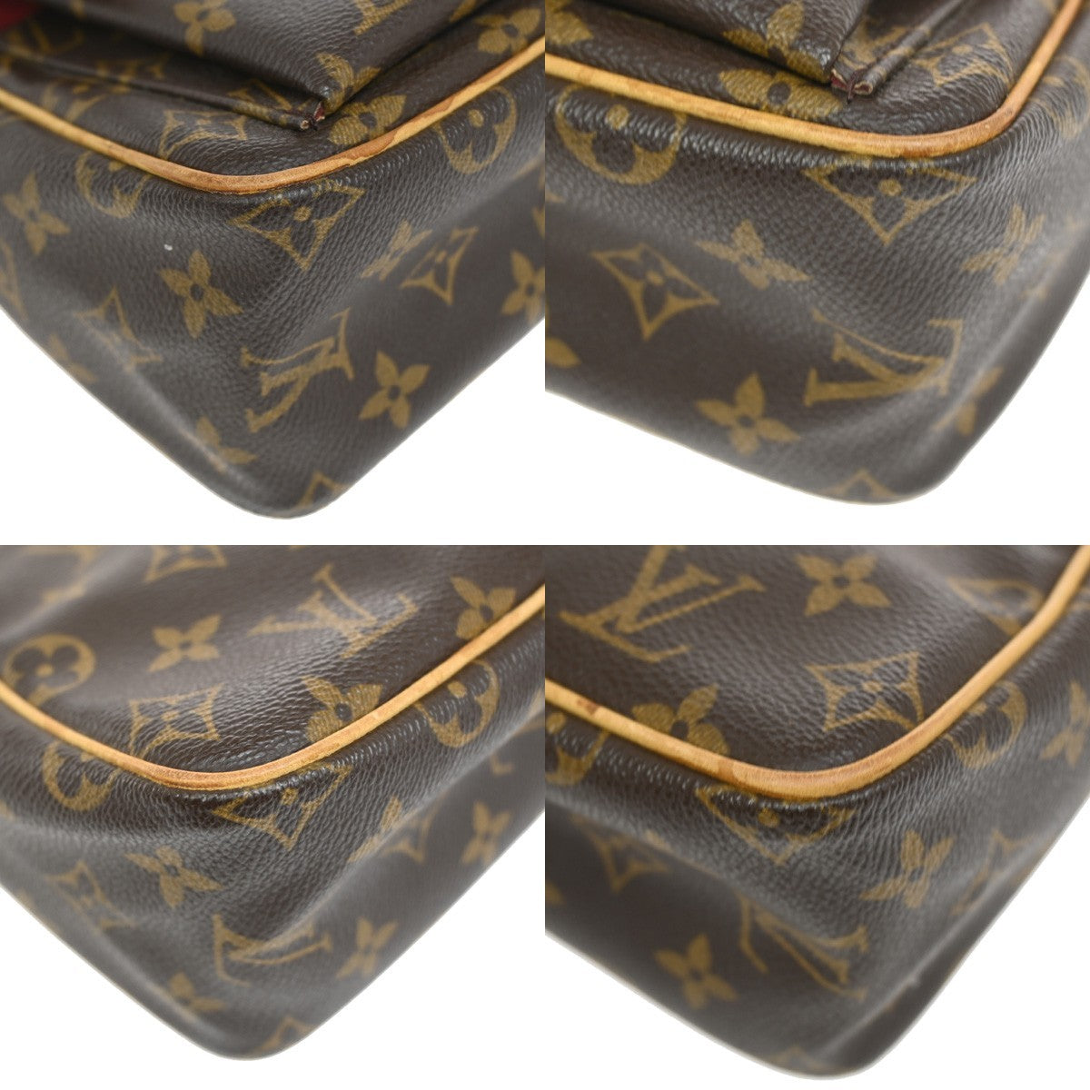 Louis Vuitton Viva Cite Monogram Canvas Brown Leather Handbag (Pre-Owned)