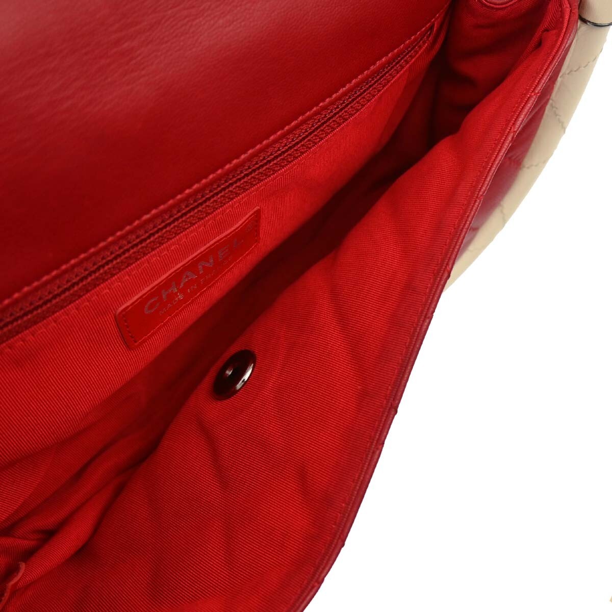 Chanel Hula Hoop Quilted Lambskin Red Leather Handbag (Pre-Owned)