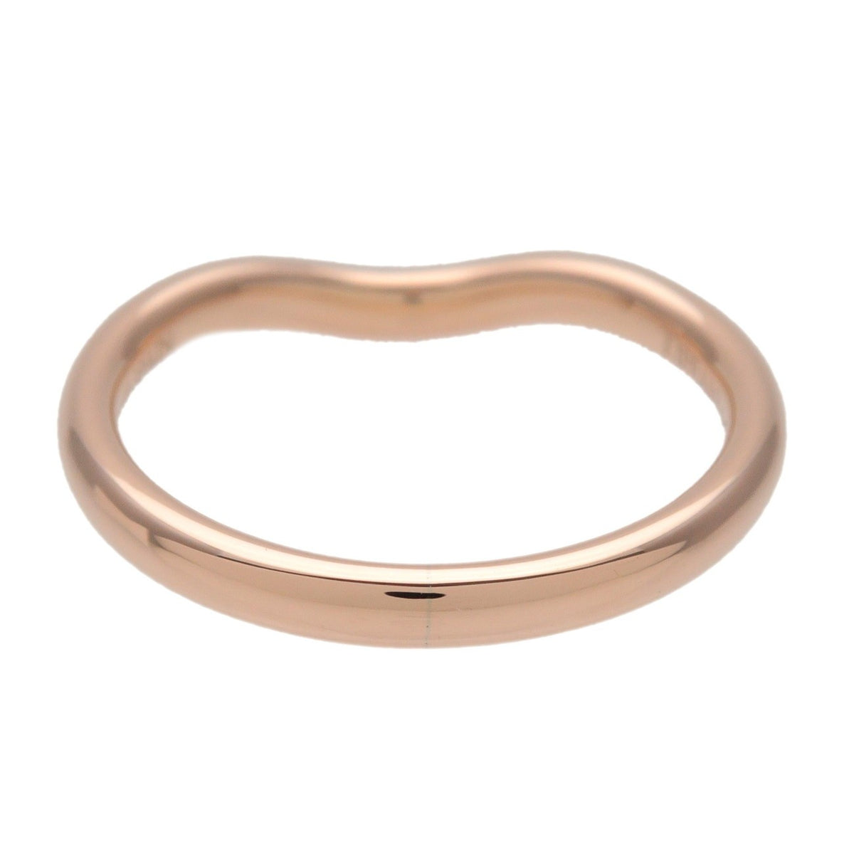 Tiffany & Co. Elsa Peretti Curved Wedding Band 18K Yellow Gold With Diamond Gold Rose_Gold Ring Jewelry (Pre-Owned)