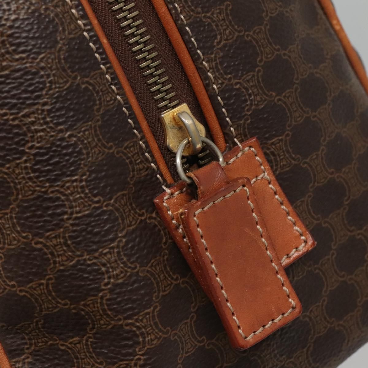 Celine Macadam Macadam With Leather Brown Canvas Bag (Pre-Owned)
