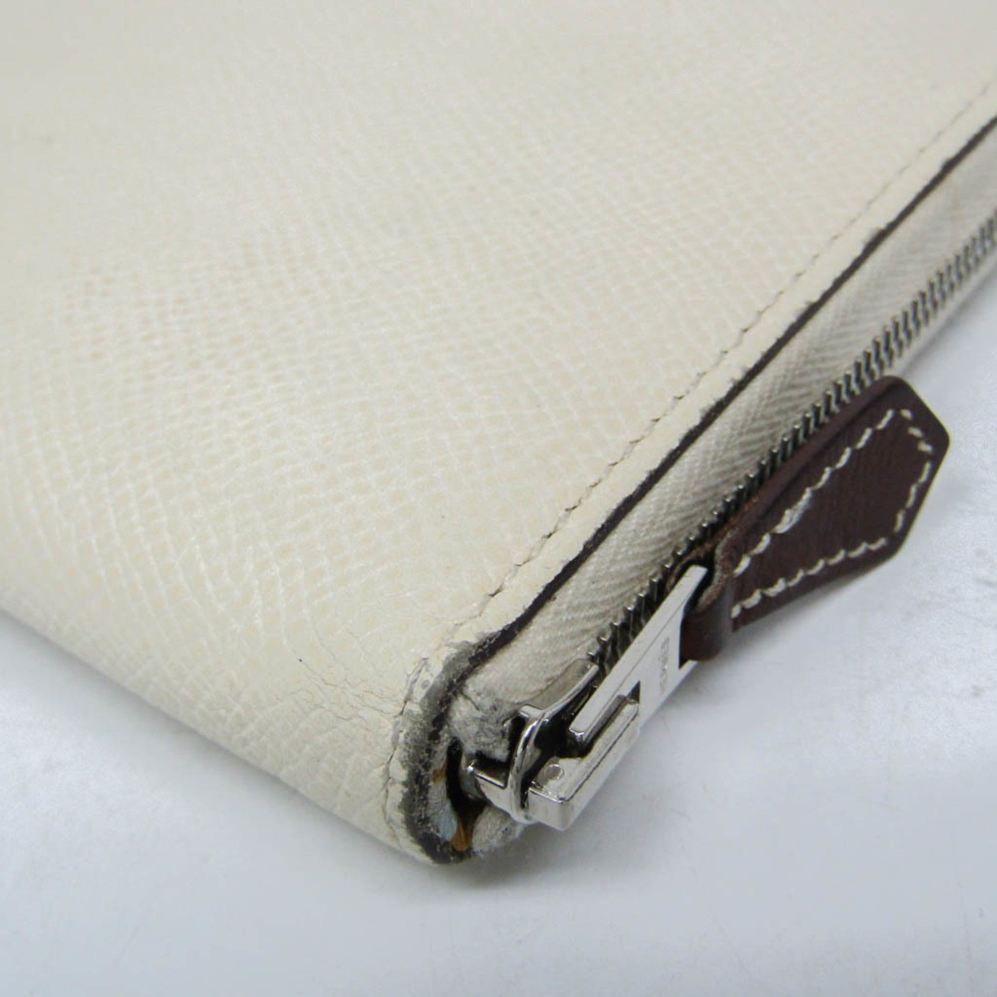 Hermes Azap Zip Around Silk'in Epsom Beige Leather Wallets Accessory (Pre-Owned)
