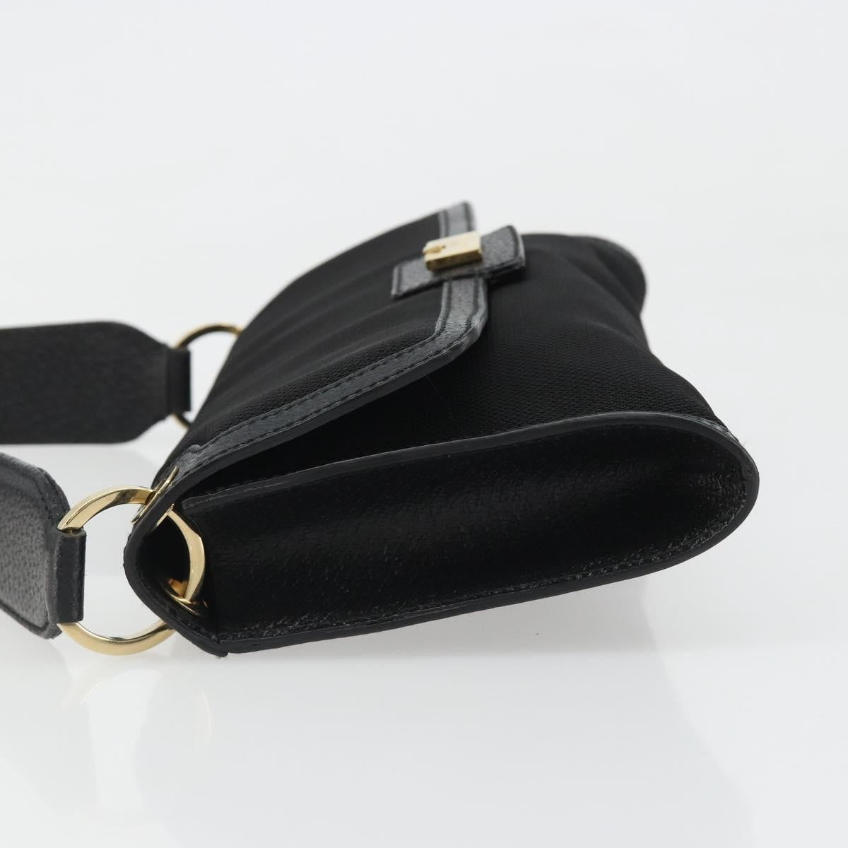 Salvatore Ferragamo Shoulder Bag Canvas Black Canvas Shoulder Bag Bag (Pre-Owned)