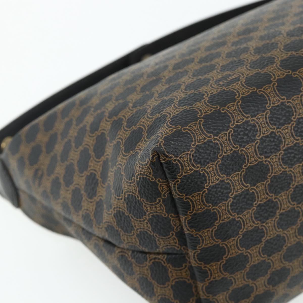 Celine Vintage Macadam Macadam Canva  Vinyl Black Canvas Handbag (Pre-Owned)