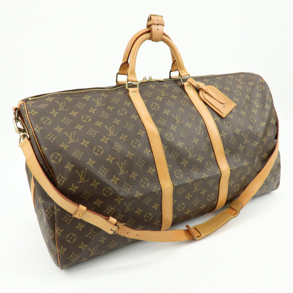 Louis Vuitton Keepall Bandouliere Monogram Canvas Brown Canvas Travel Bag Bag (Pre-Owned)