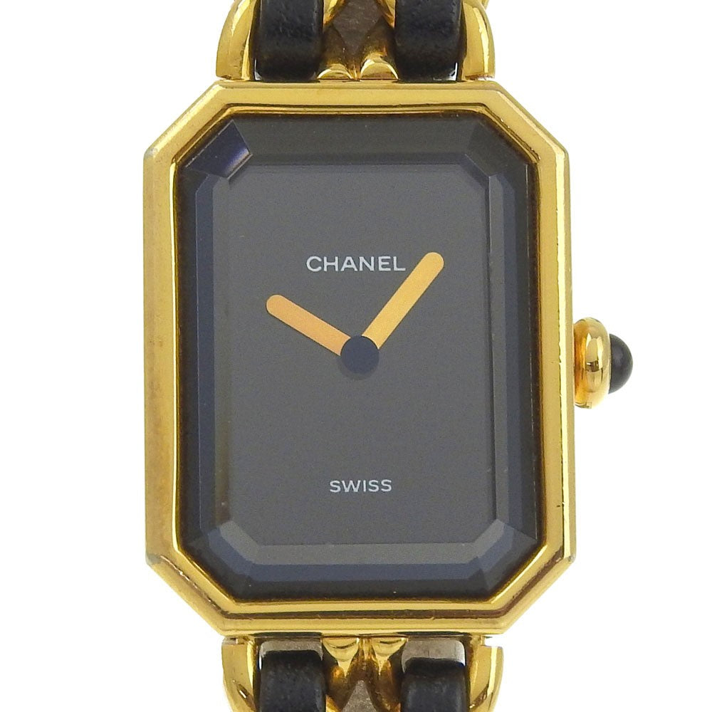 Chanel Premiere Rock Quartz Plated Metal And Leather Watch (Pre-Owned)