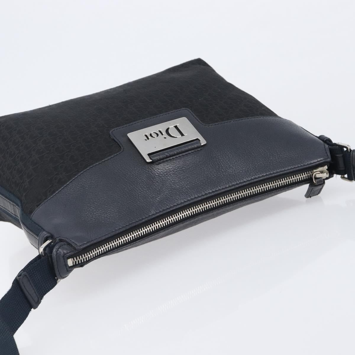 Christian Dior Vintage Street Chic Messenger Diorissimo Canvas And Leather Black Canvas Handbag (Pre-Owned)