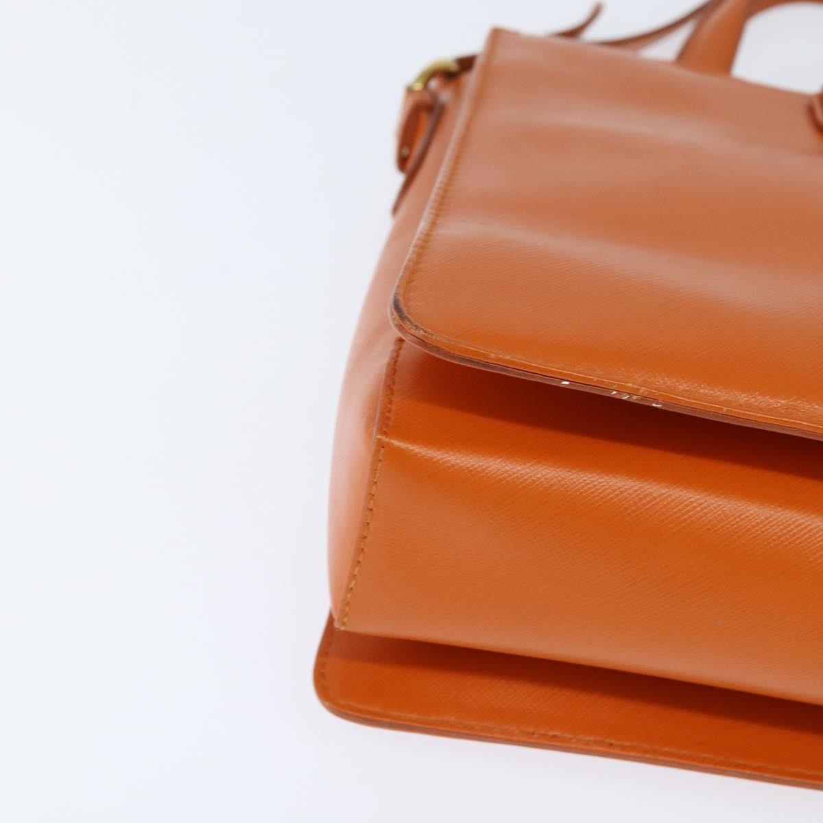 Salvatore Ferragamo Vala Tote Leather Orange Leather Tote Bag Bag (Pre-Owned)