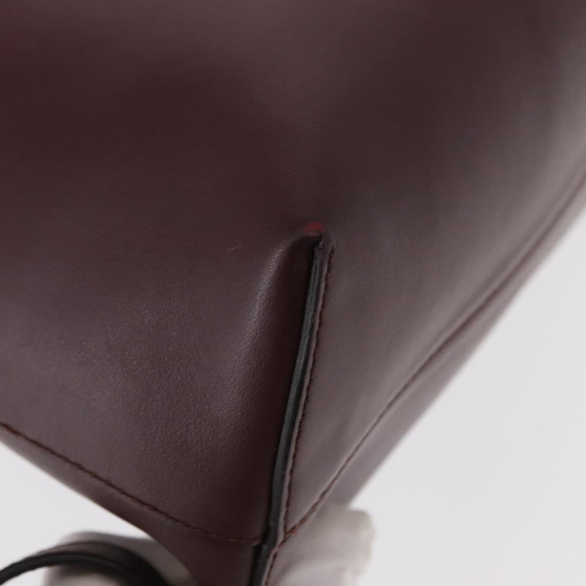 Fendi Back To School Leather Burgundy Leather Backpack Bag (Pre-Owned)