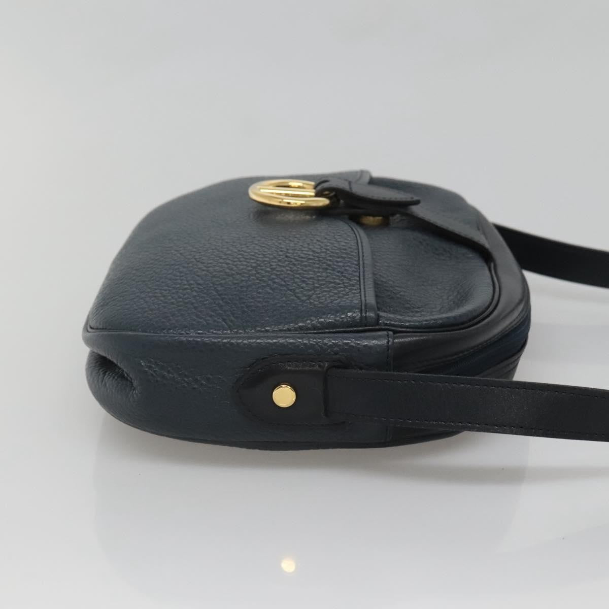 Christian Dior Vintage Leather Navy Leather Shoulder Bag Bag (Pre-Owned)