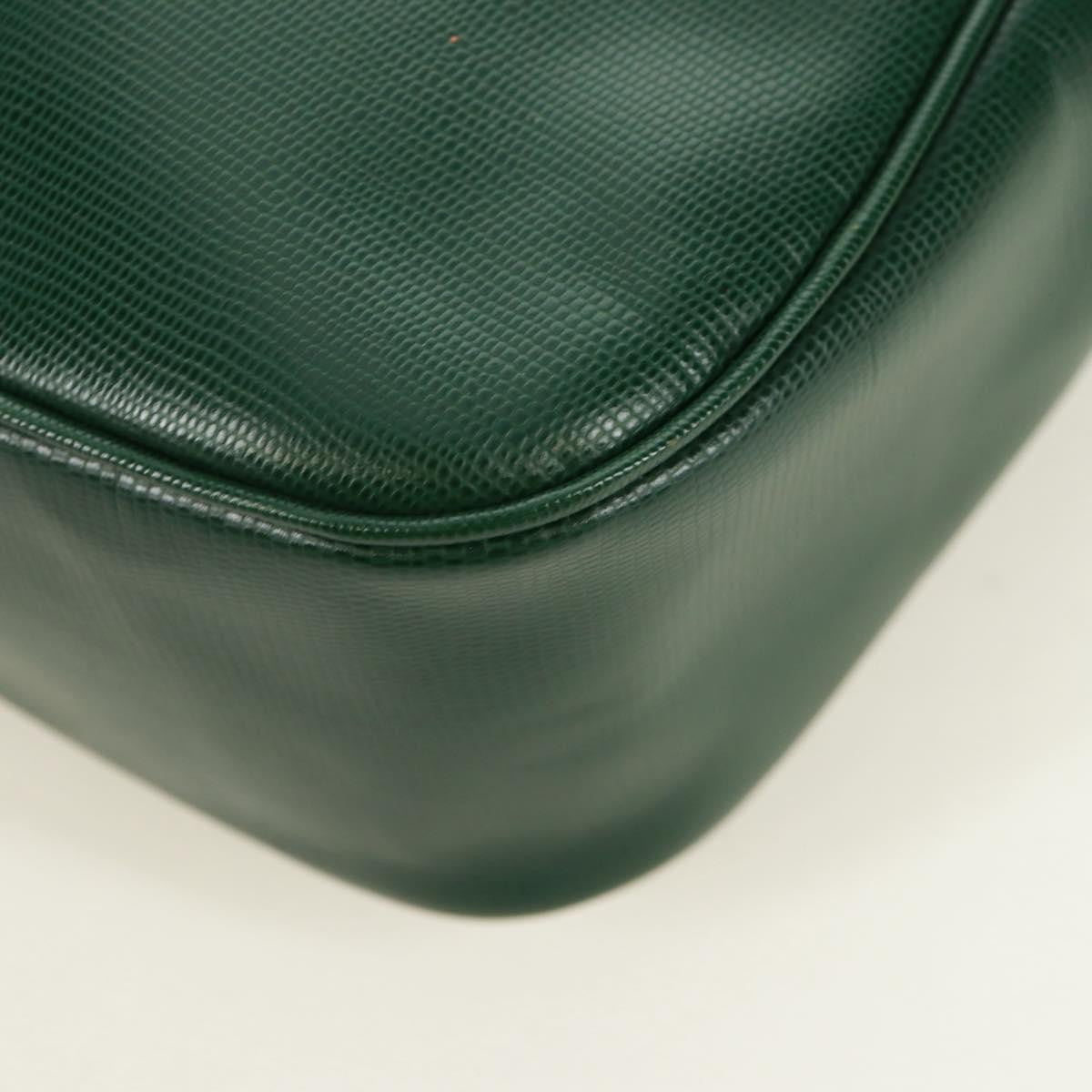 Celine Circle Logo Leather Green Leather Shoulder Bag Bag (Pre-Owned)