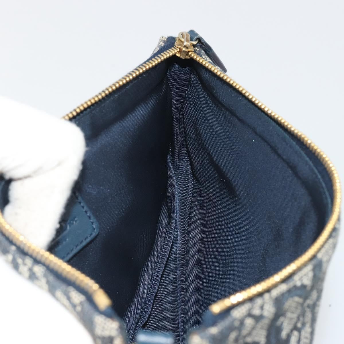 Christian Dior Vintage Saddle Bag Canvas Navy Canvas Clutche & Pouche Bag (Pre-Owned)