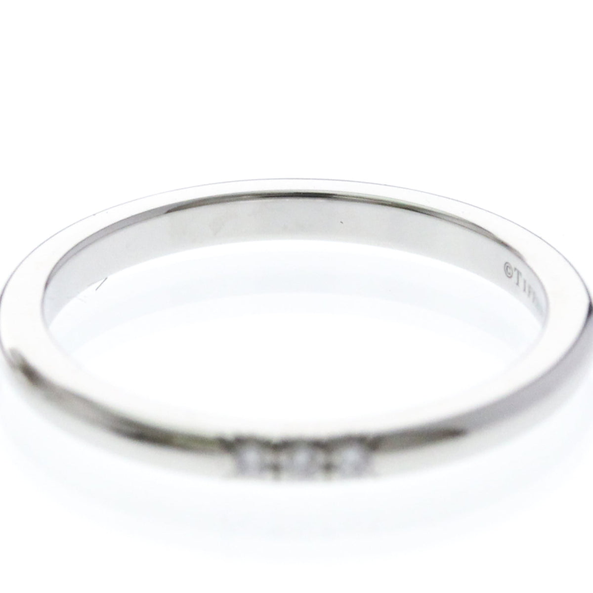 Tiffany & Co. Forever Band Platinum With Diamonds Silver Platinum Ring Jewelry (Pre-Owned)