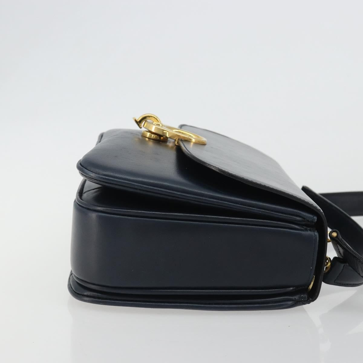 Celine Flap Shoulder Leather Navy Leather Shoulder Bag Bag (Pre-Owned)