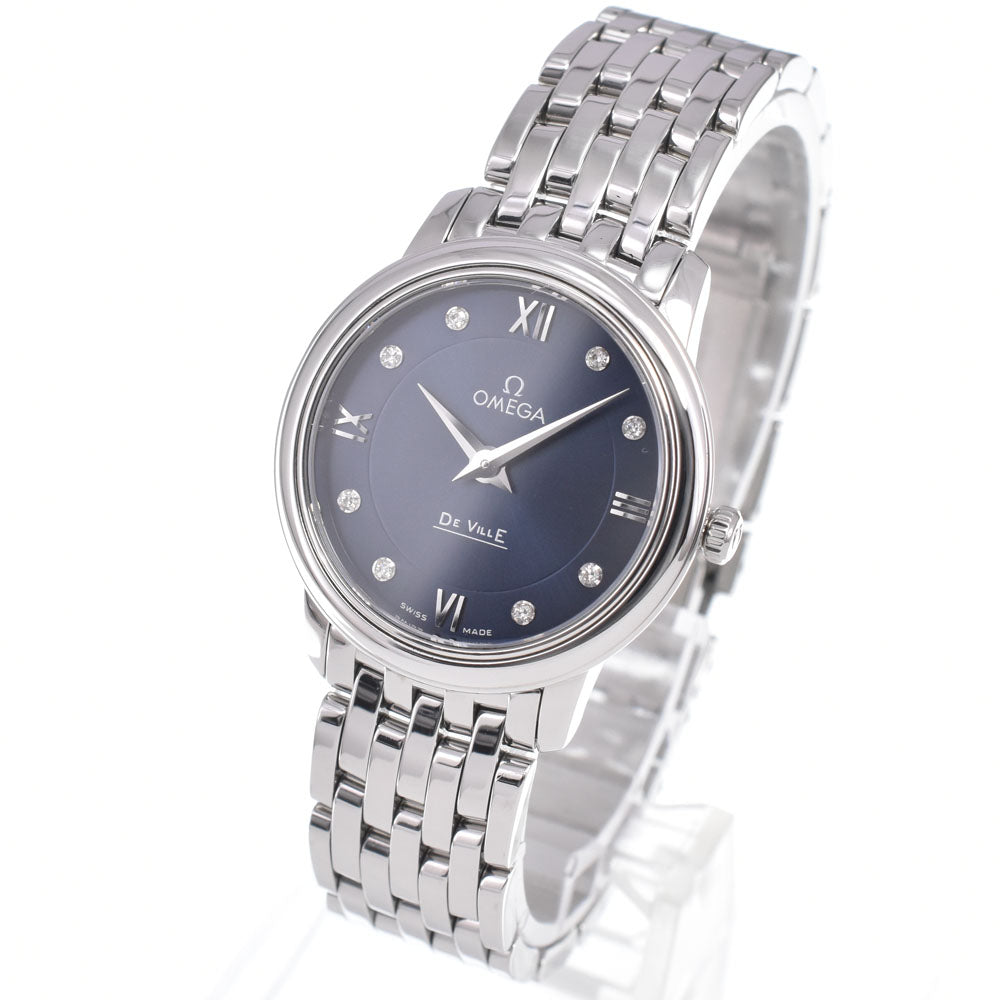 Omega De Ville Prestige Quartz Stainless Steel With Diamond Watch (Pre-Owned)