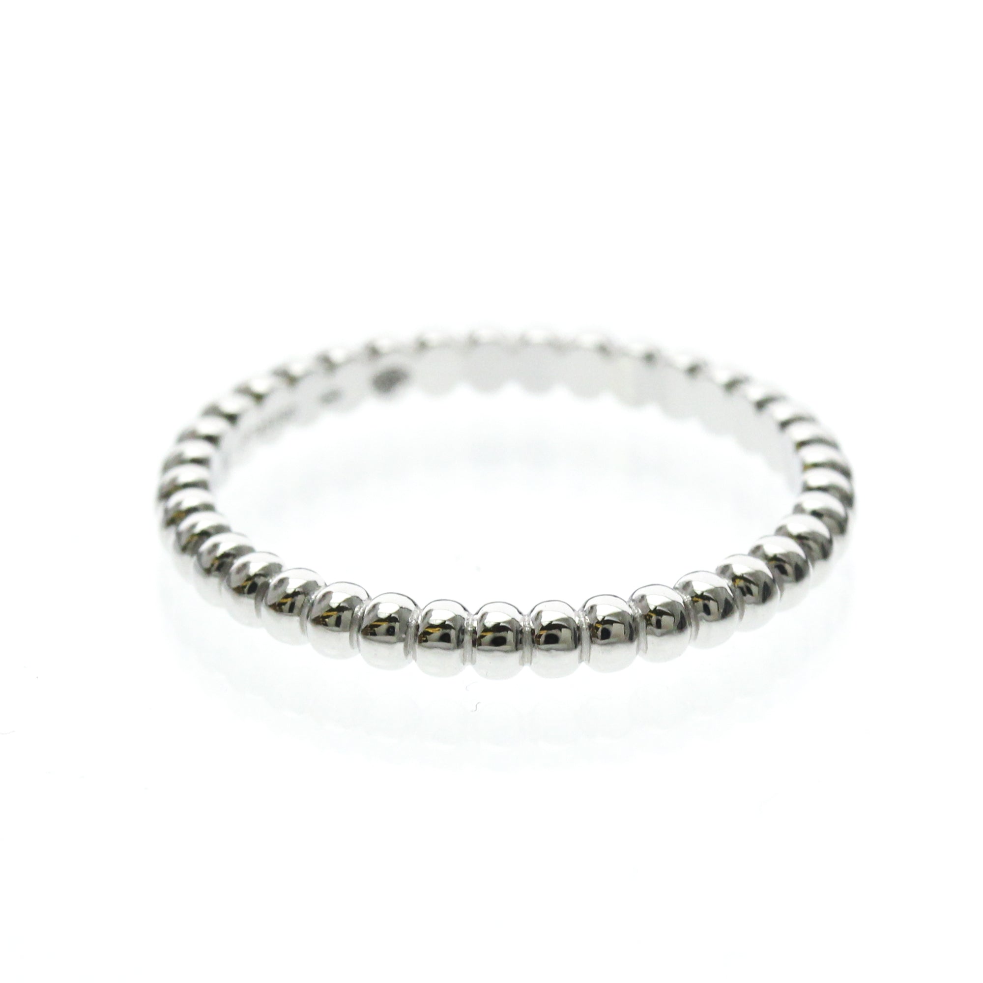 Van Cleef & Arpels Perlee 18K White Gold Silver White_Gold Ring Jewelry (Pre-Owned)
