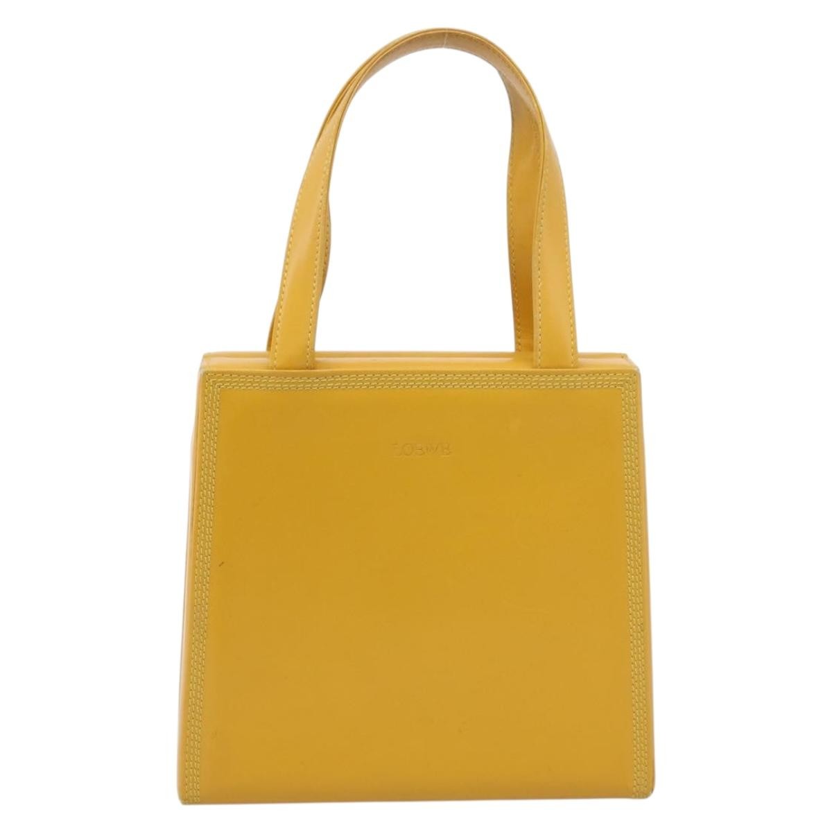Loewe Vintage Square Tote Leather Yellow Leather Tote Bag Bag (Pre-Owned)