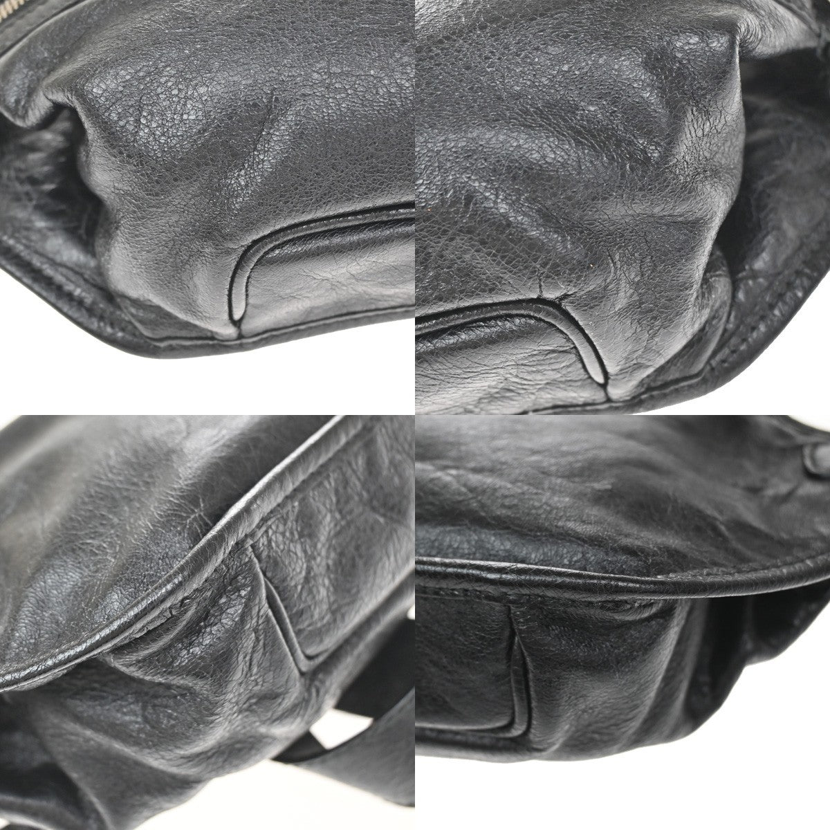 Balenciaga Neo Lift Classic Studs Waist Leather Black Leather Clutche & Pouche Bag (Pre-Owned)