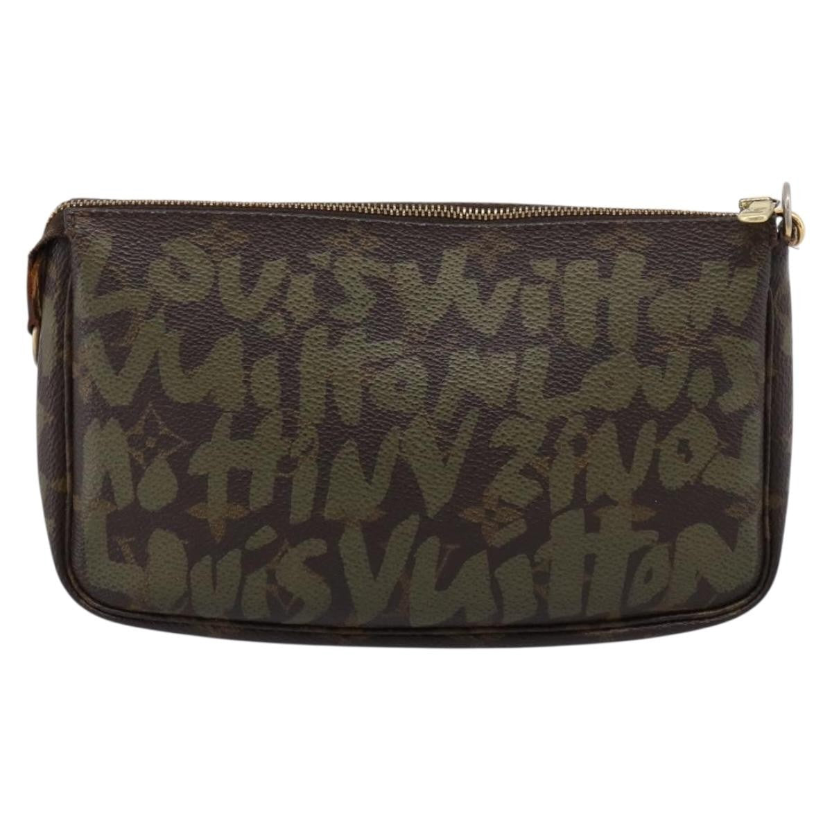 Louis Vuitton Pochette Accessoires Limited Edition Monogram Graffiti Khaki Canvas Clutche & Pouche Bag (Pre-Owned)