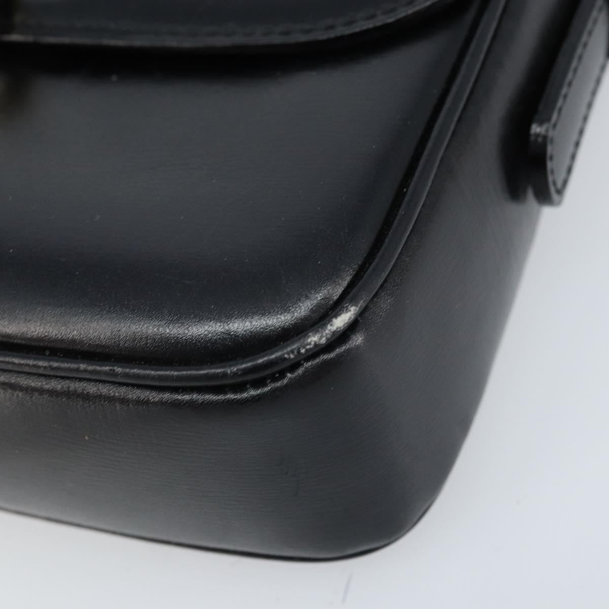 Celine Shoulder Leather Black Leather Shoulder Bag Bag (Pre-Owned)