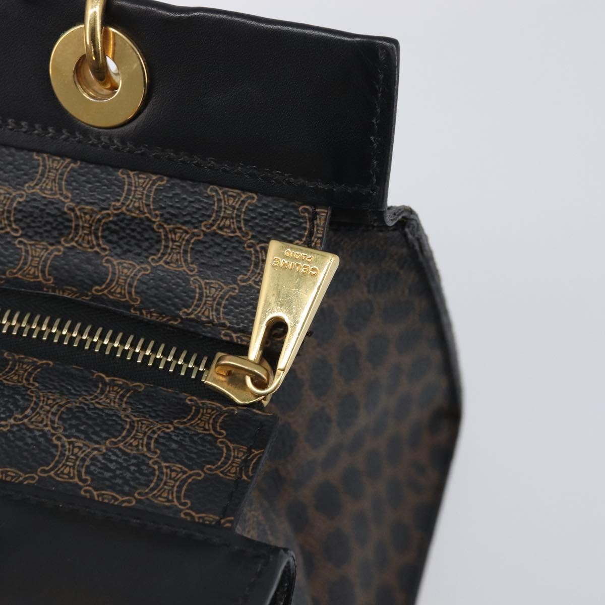 Celine Vintage Macadam Canvas Black Pvc Tote Bag Bag (Pre-Owned)