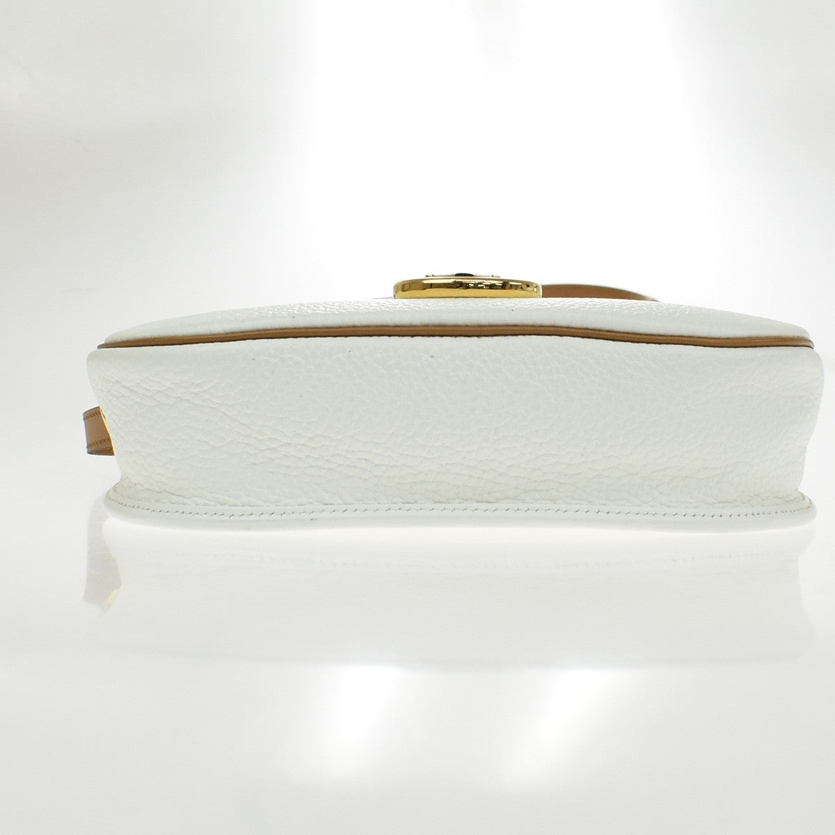 Christian Dior Vintage Cd Flap Leather White Leather Shoulder Bag Bag (Pre-Owned)