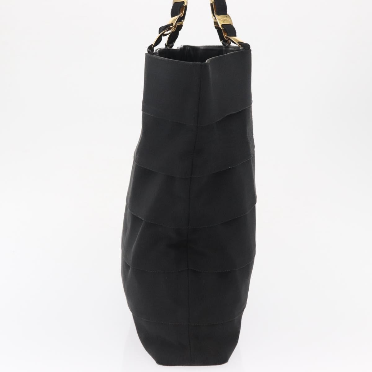Salvatore Ferragamo Vala Tote Canvas Black Canvas Tote Bag Bag (Pre-Owned)