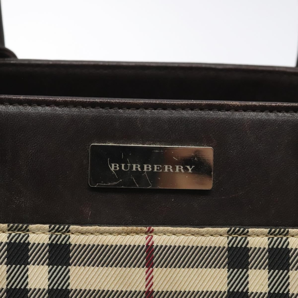 Burberry Nova Check Nylon Beige Nylon Handbag (Pre-Owned)