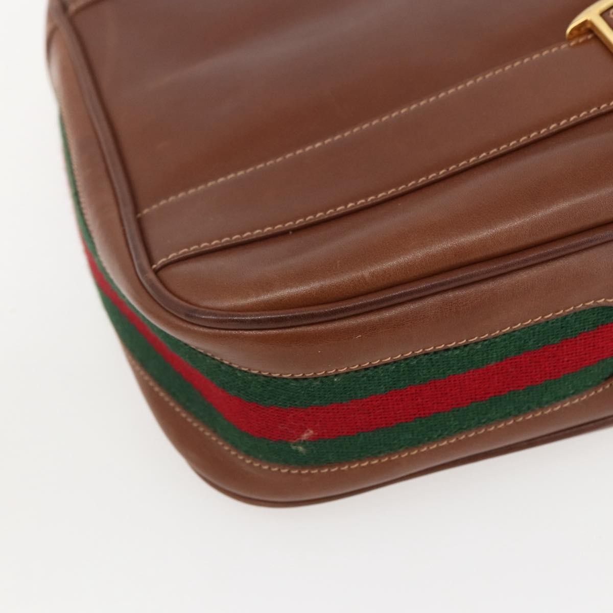 Gucci Sherry Line Shoulder Leather Brown Leather Shoulder Bag Bag (Pre-Owned)
