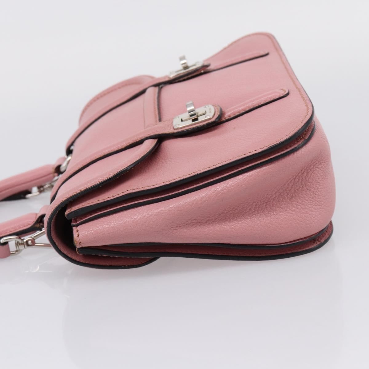 Miu Miu Beau Top Handle Leather Pink Leather Handbag (Pre-Owned)