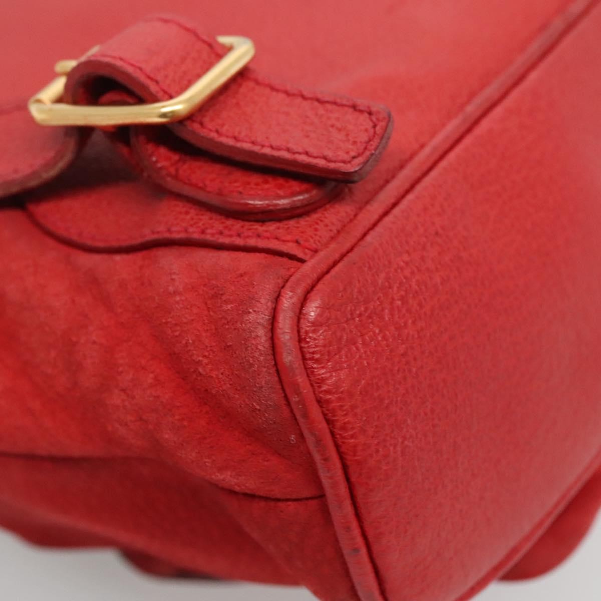 Gucci Vintage Bamboo Suede Red Suede Backpack Bag (Pre-Owned)