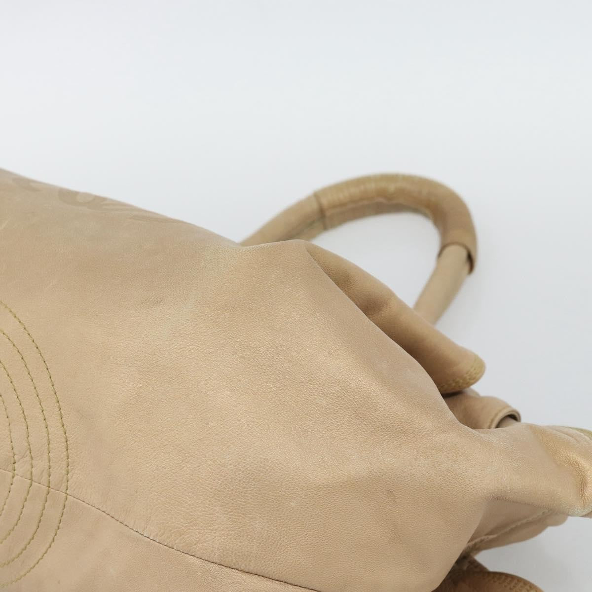 Loewe Anagram Logo Nappa Aire Hand Leather Beige Leather Handbag (Pre-Owned)
