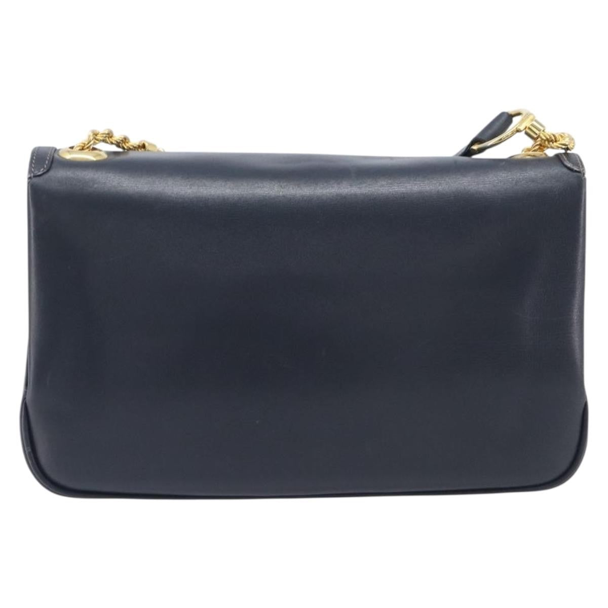 Gucci Shoulder Leather Navy Leather Shoulder Bag Bag (Pre-Owned)