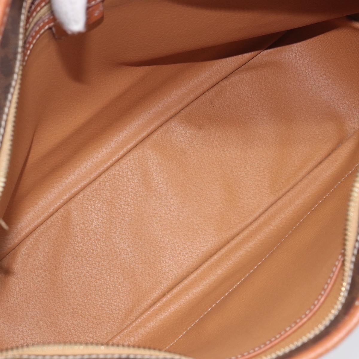 Celine Macadam Shoulder Leather Brown Canvas Crossbody Bag Bag (Pre-Owned)