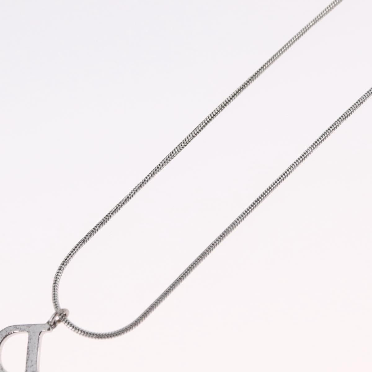 Christian Dior D Logo Pendant Metal Silver Metal Necklace Jewelry (Pre-Owned)