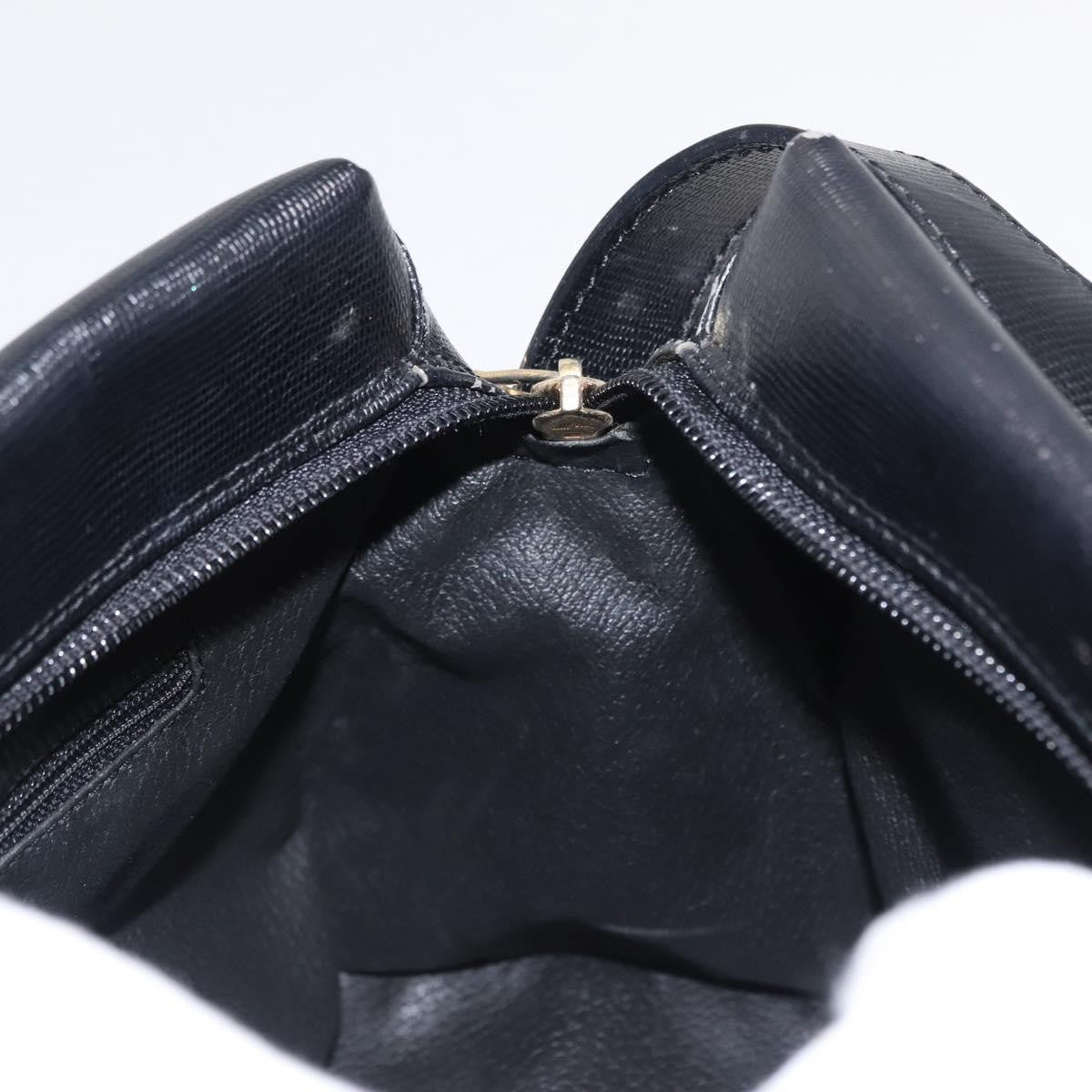 Celine Vintage Circle Logo Leather Black Leather Shoulder Bag Bag (Pre-Owned)