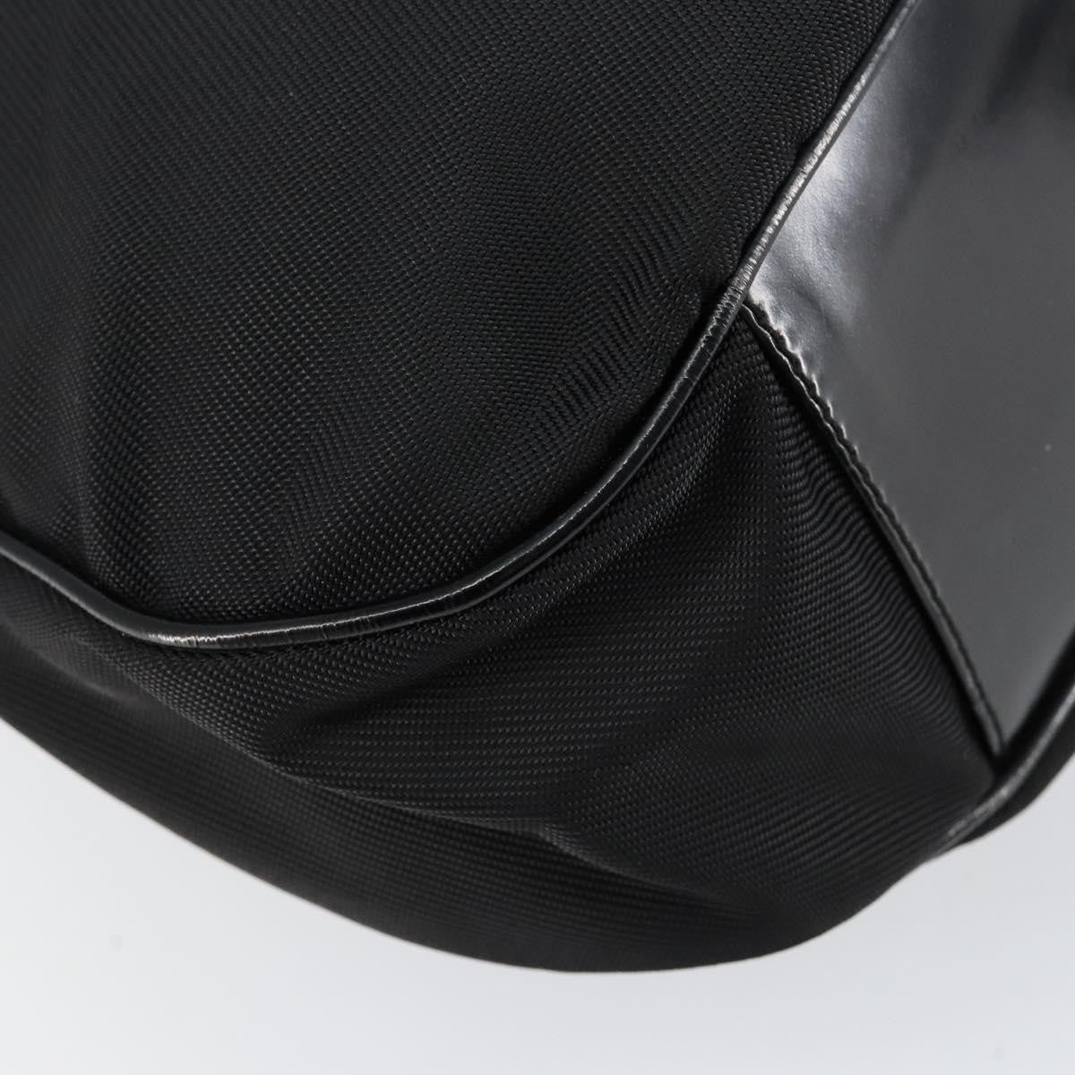 Gucci Vintage Bamboo Handle Open Hobo Nylon Black Nylon Handbag (Pre-Owned)
