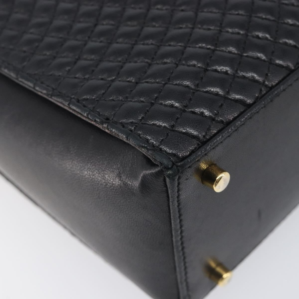 Bally Vintage Chain Quilted Leather Black Leather Shoulder Bag Bag (Pre-Owned)