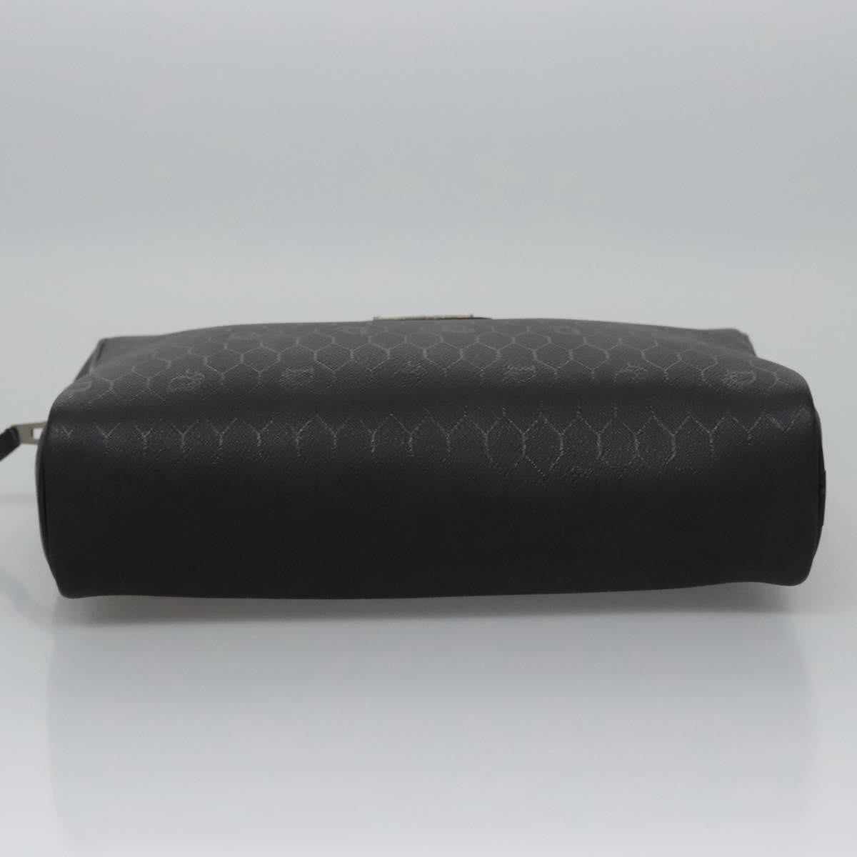 Christian Dior Vintage Honeycomb Zip Coated Canvas Black Canvas Clutche & Pouche Bag (Pre-Owned)