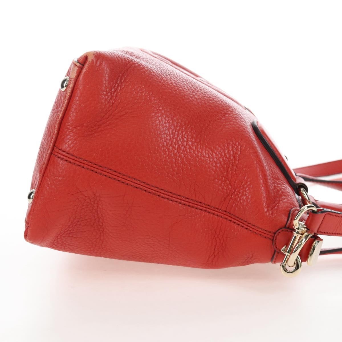 Gucci Soho Convertible Soft Top Handle Leather Orange Leather Handbag (Pre-Owned)