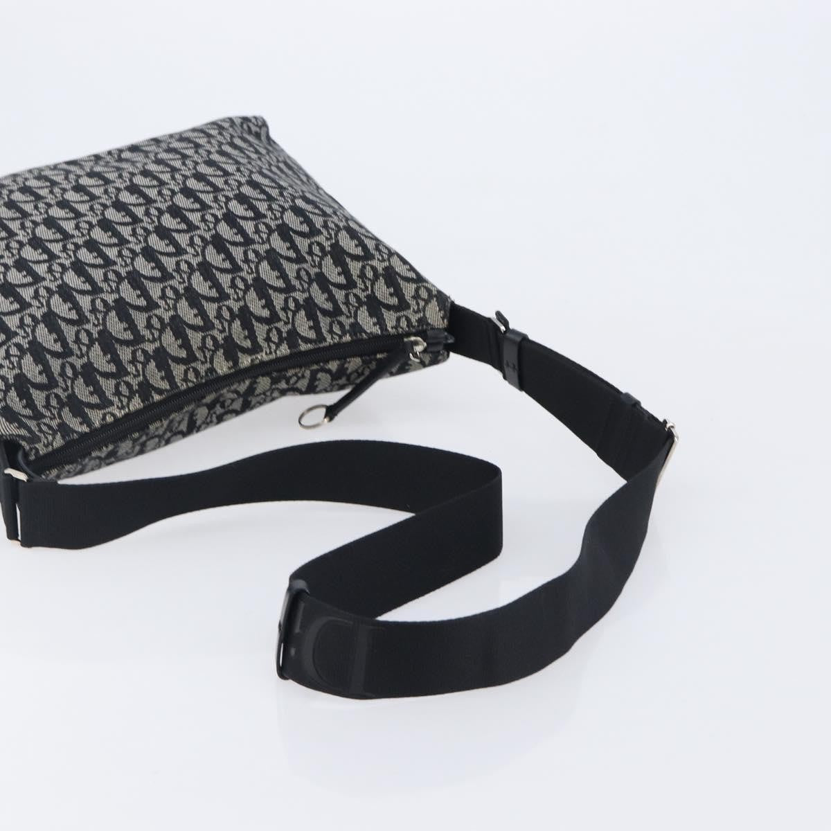 Christian Dior Vintage Trotter Messenger Diorissimo Canvas Gray Canvas Handbag (Pre-Owned)