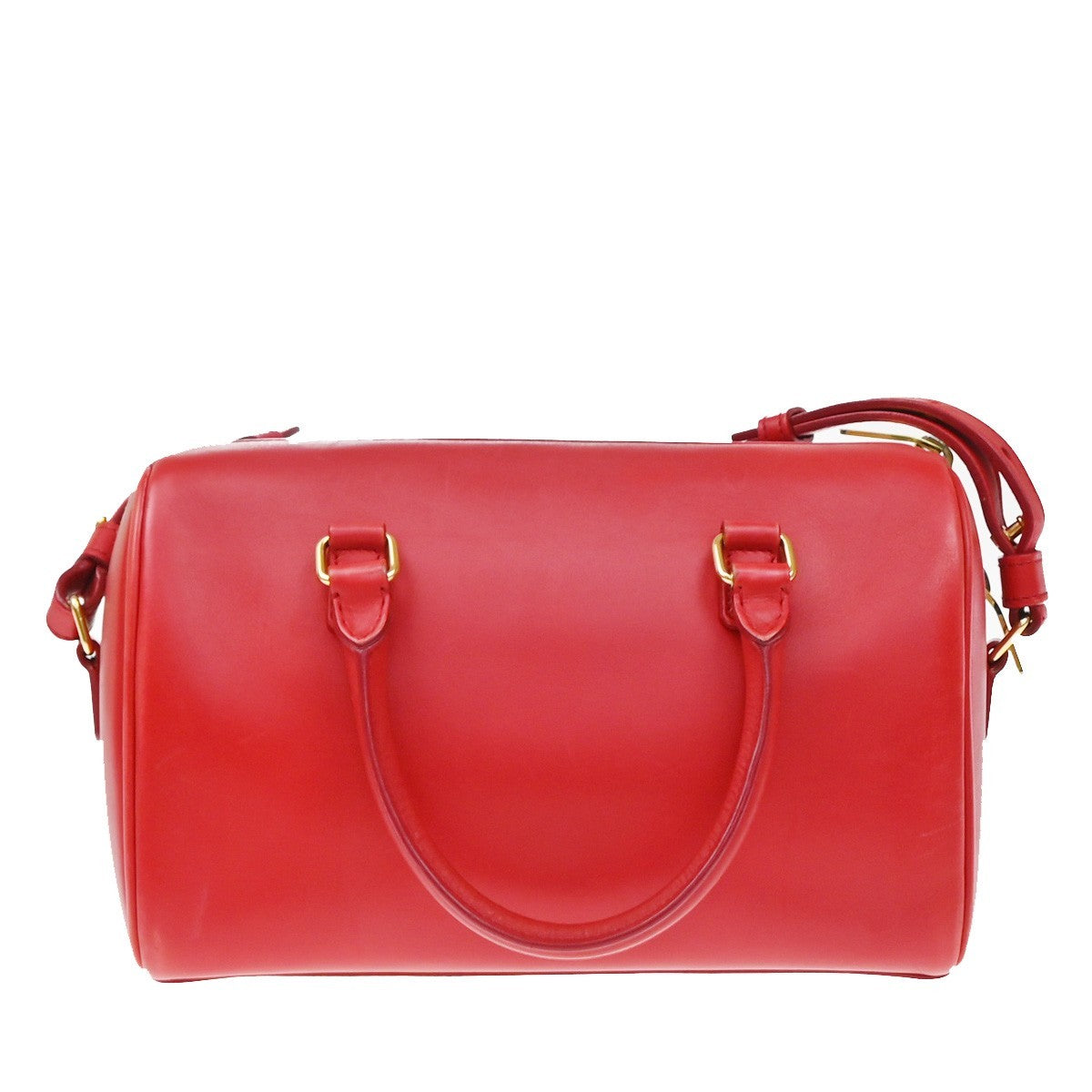 Saint Laurent Classic Baby Duffle Leather Red Leather Handbag (Pre-Owned)